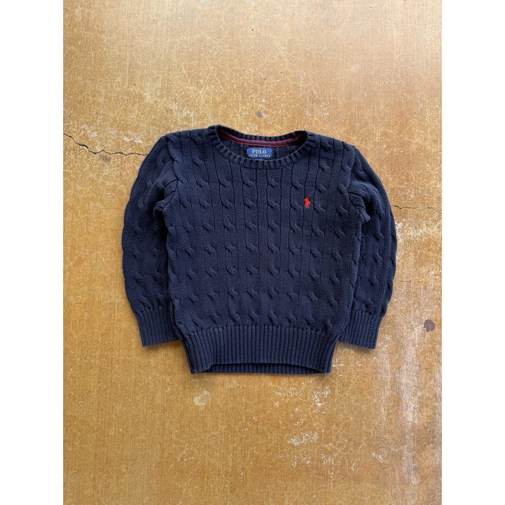 Polo Ralph Lauren Fisherman Cotton Knitted Crewneck Sweater Preppy Ivy League 3T